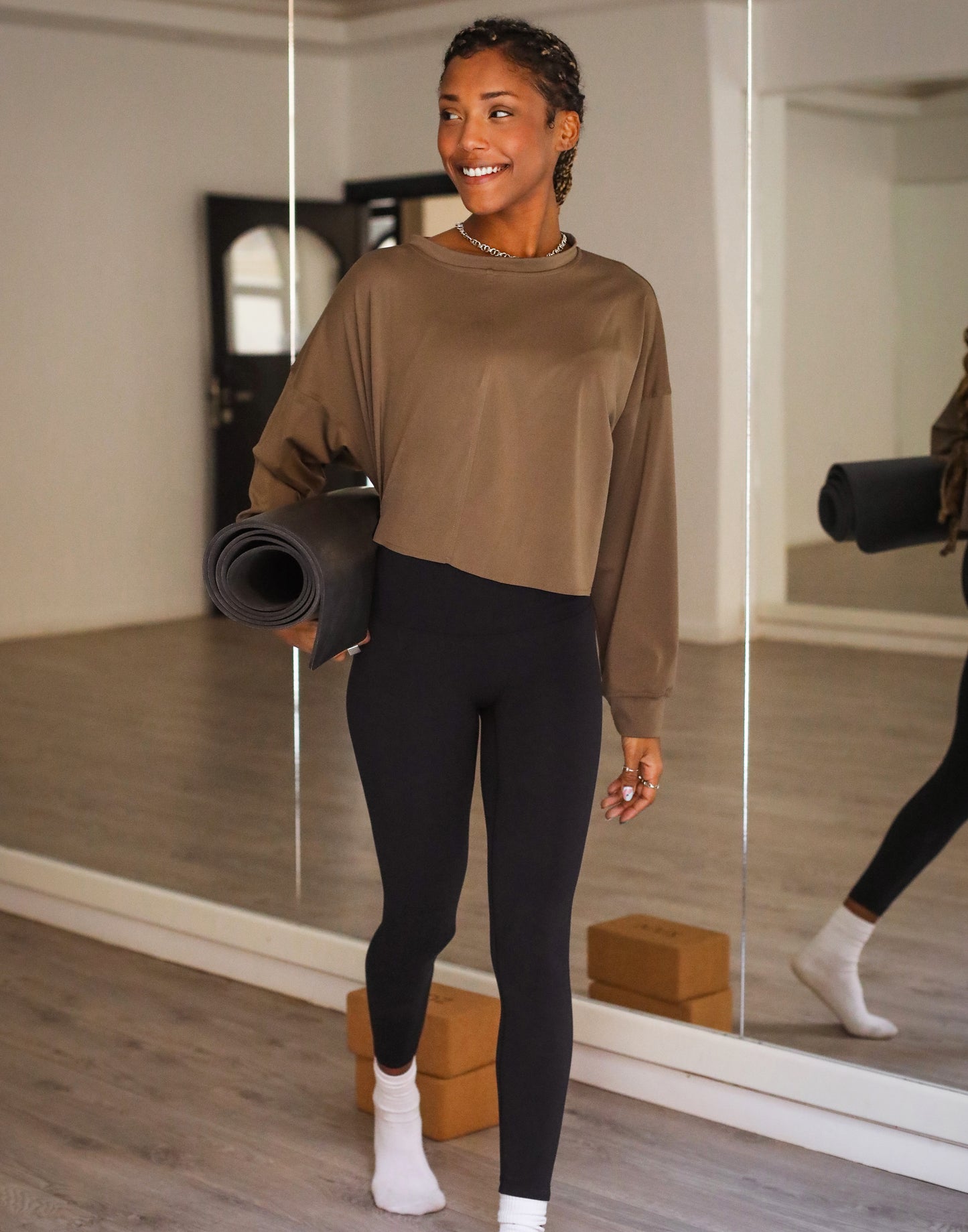 Flow Oversized Top - Olive Brown