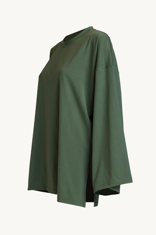 CloudSoft Oversized Tee - Forest Olive